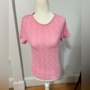 F&F Pink Crinkle Short Sleeve Tee